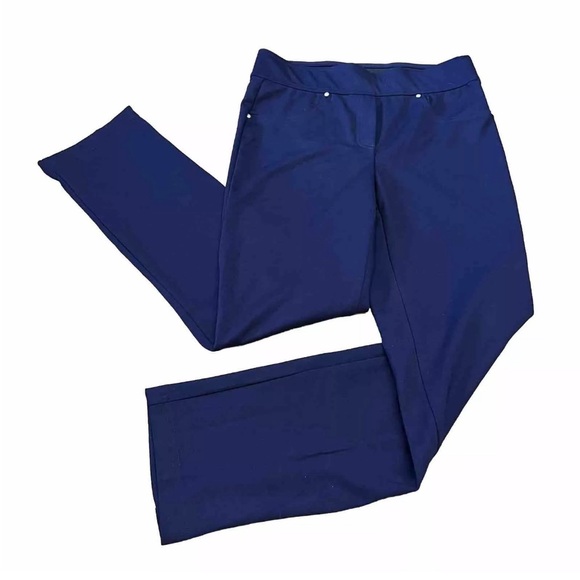 Rebecca Malone Dark Blue Pull On Casual Pants Small Like New - Picture 4 of 9